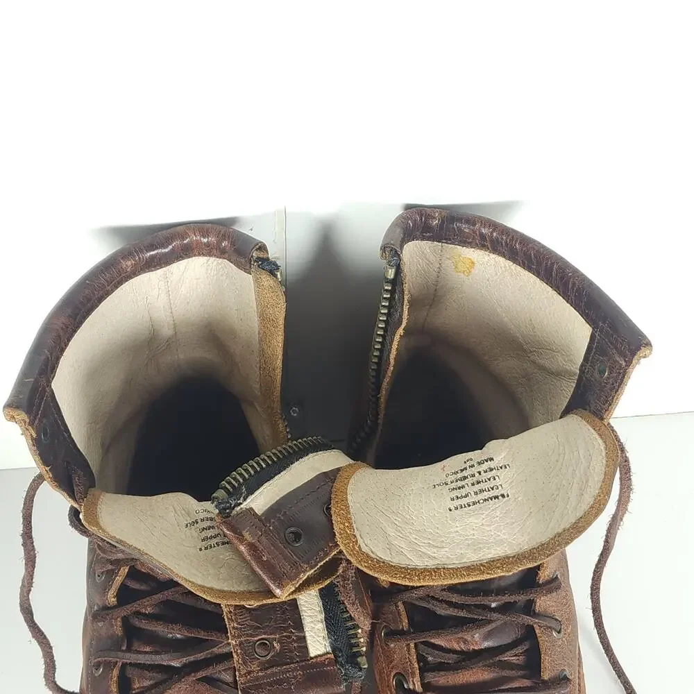 Freebird By Steven Manchester Women's US9 Brown Distressed Leather LaceUp Boot